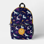 Regenbogen und Einhorne mit Senf Bedruckter Rucksack (Vorderseite)