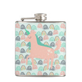 Regenbogen und Einhörner Flachmann (Vorderseite)