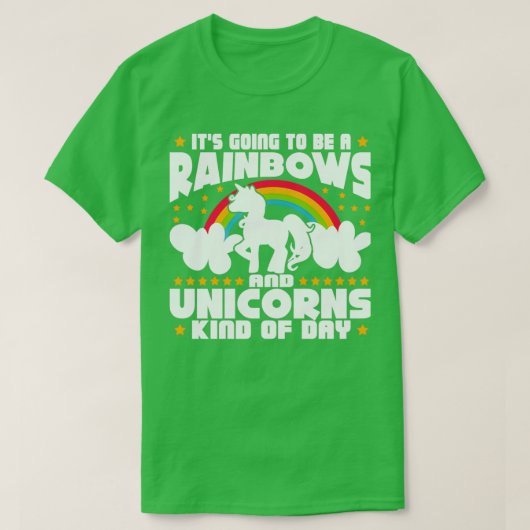 Regenbögen und Einhörner T-Shirt (Design vorne)