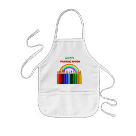 Regenbogen und Farbbleistift-Künstler Kinderschürze