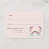 Regenbogen und farbenfrohe Löwen Kinder Foto Playd Telefonnummerkarte (Rückseite)