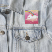 Regenbogen und Gebäude auf Wolken Button (Beispiel)