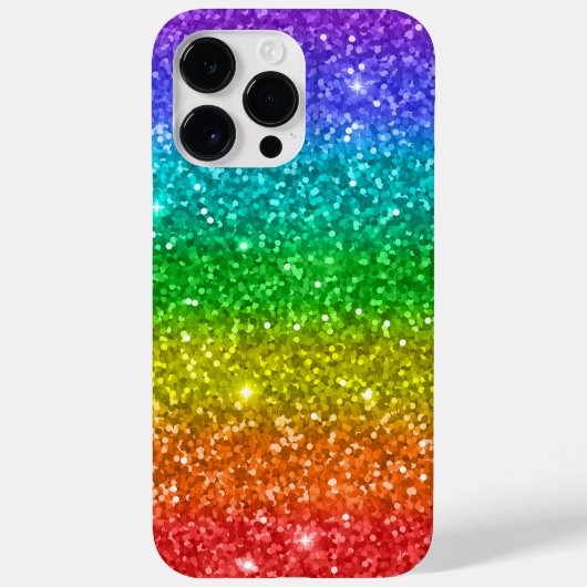 Regenbogen und Glitzer Case-Mate iPhone Hülle (Rückseite)