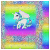 Regenbogen und Glitzer Einhorn Stoff (Nahaufnahme)