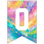Regenbogen und Gold-Banner Wimpelkette (Dritte Fahne)