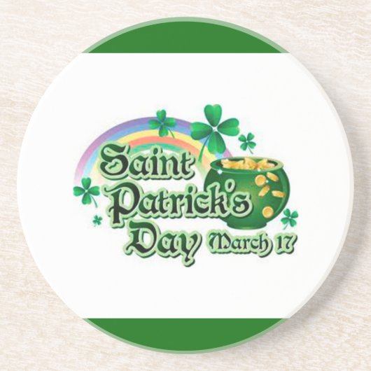 Regenbogen und Gold - Sandstein Untersetzer (Vorne)