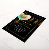 Regenbogen und Gold und Black Quinceñera Folieneinladung (Gedreht)