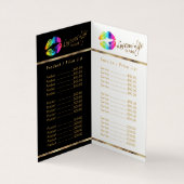Regenbogen-und Goldlippenpreis und Service-Liste Visitenkarten (Innenseite)