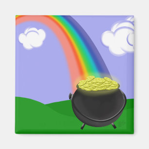 Regenbogen-und Goldschatz-Magnet Magnet