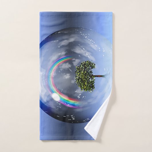 Regenbogen und grüner Baum Handtuch (Handtuch)