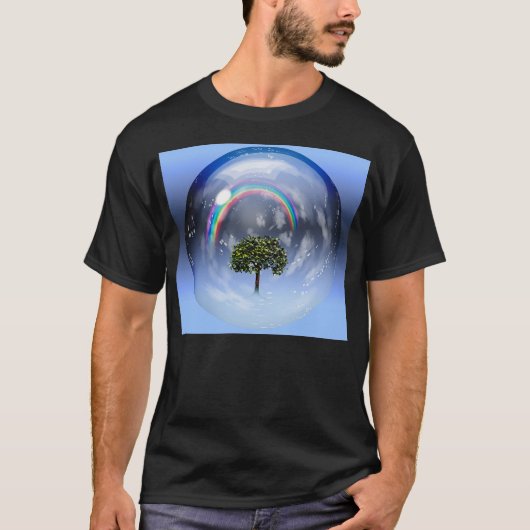 Regenbogen und grüner Baum T-Shirt (Vorderseite)