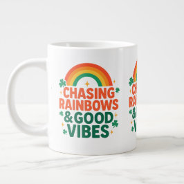 Regenbogen und gute Stimmung jagen am St. Patrick' Jumbo-Tasse