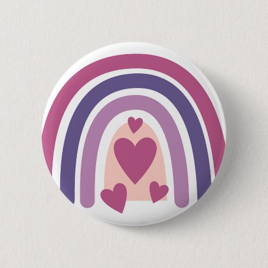 Regenbogen und Herz Button (Vorderseite)