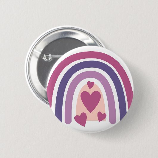 Regenbogen und Herz Button (Vorne & Hinten)