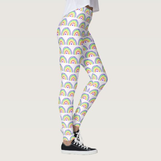 Regenbogen und Herz für Wasserfarben Leggings (Rechts)