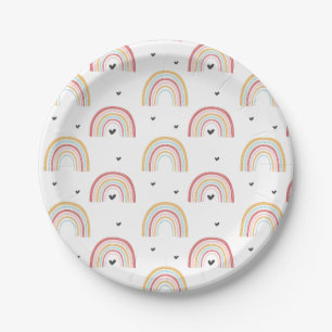 Regenbogen- und Herz Geburtstagsfeier Teller
