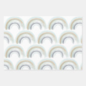 Regenbogen und Herz in Boho Mutes blaues Muster Geschenkpapier Set (Vorderseite 3)