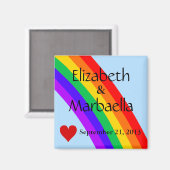 Regenbogen und Herz Magnet (Vorderseite/Rückseite)