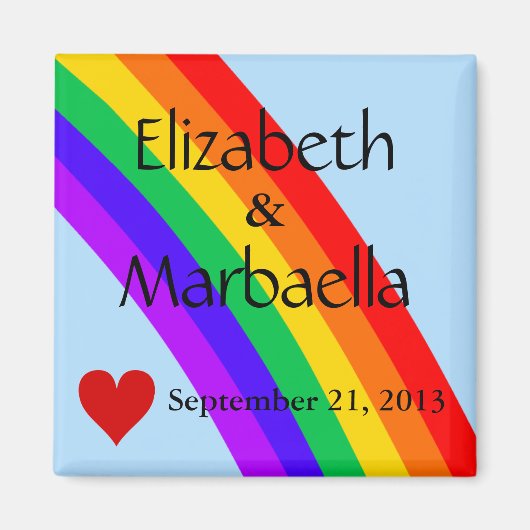 Regenbogen und Herz Magnet (Vorne)