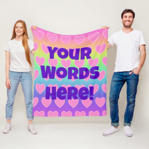 Regenbogen und Herz Personalisiert Fleecedecke