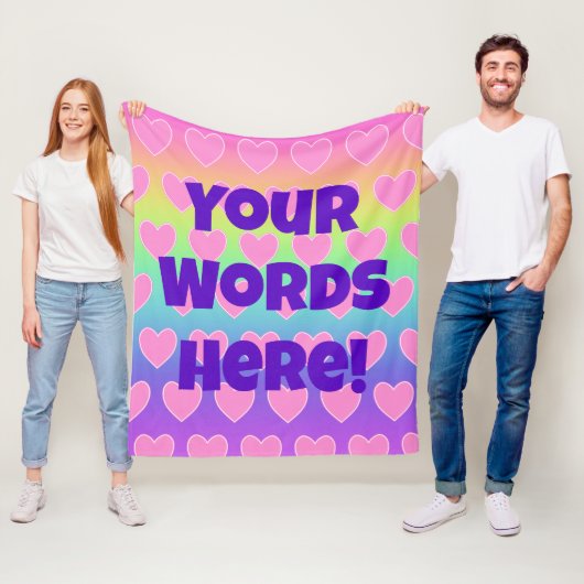 Regenbogen und Herz Personalisiert Fleecedecke (Beispiel)