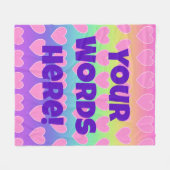 Regenbogen und Herz Personalisiert Fleecedecke (Vorderseite (Horizontal))
