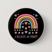 Regenbogen und Herz - Positive Botschaft Button (Vorderseite)