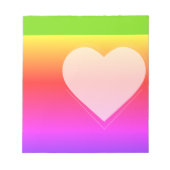 Regenbogen- und Herz-Post-it-Notizzettel Notizblock (Vorderseite)