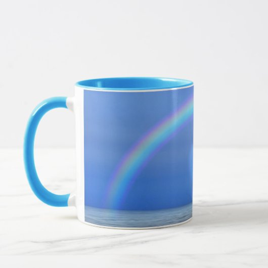 Regenbogen und Herz über den Ozean Tasse Cup (Links)