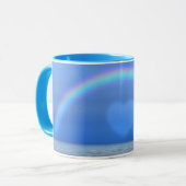 Regenbogen und Herz über den Ozean Tasse Cup (Vorderseite Links)
