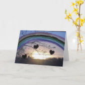 Regenbogen und Herzen denken über Sie Vermisst Sie Karte (Gelbe Blume)