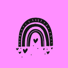 Regenbogen und Herzen Gummistempel