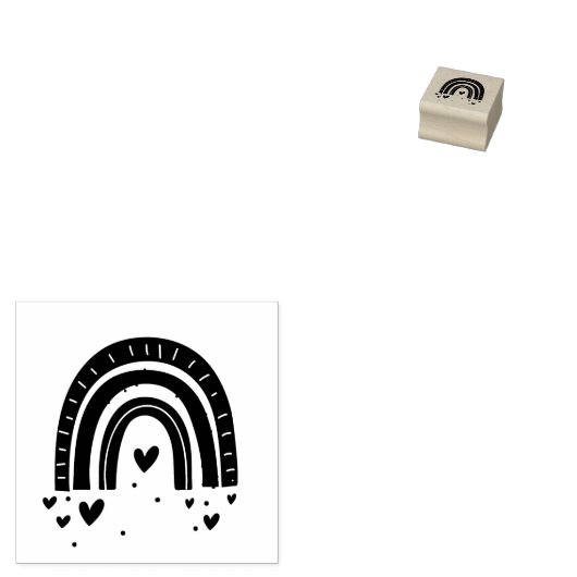 Regenbogen und Herzen Gummistempel (Stempel)