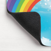 Regenbogen und Herzen Mousepad (Ecke)