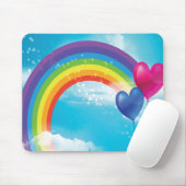 Regenbogen und Herzen Mousepad (Mit Mouse)
