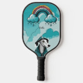 Regenbogen und Hund Pickleball Schläger (Rückseite)