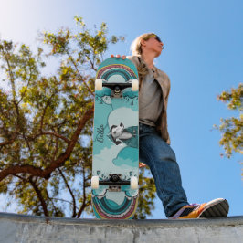 Regenbogen und Hund Skateboard