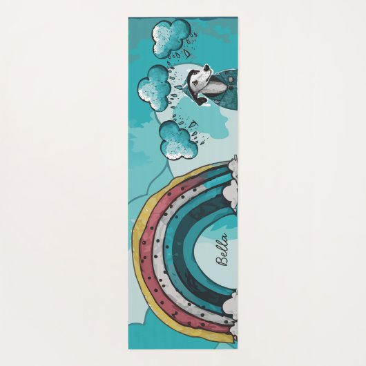 Regenbogen und Hund Yogamatte (Rückseite)