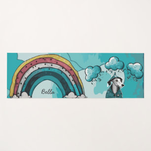 Regenbogen und Hund Yogamatte