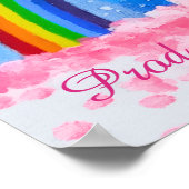 Regenbogen und Kirschblüte Poster (Ecke)