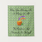 Regenbogen und Kleeblätter Wandteppich (Vorderseite)