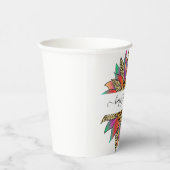 Regenbogen und Leopard, personalisierter Papierbec Pappbecher (Rechts)