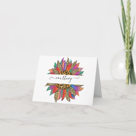Regenbogen und Leoparden-Druck personalisiert (Vorderseite)
