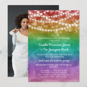 Regenbogen- und Lichterketten-Feier nach der Flitt Ankündigung