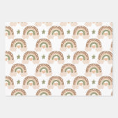 Regenbogen und Liebe Herzmuster Geschenkpapier Set (Vorderseite)