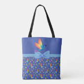 Regenbogen und Liebe Humming Bird in Blueberry Tasche (Rückseite)