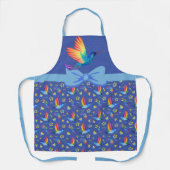 Regenbogen und Liebe Humming Bird Schürze in Blueb (Vorderseite)