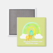 Regenbogen und Nickerchen süße rote Katze Magnet (Vorderseite/Rückseite)