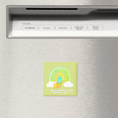 Regenbogen und Nickerchen süße rote Katze Magnet (In Situ (Geschirrspüler))