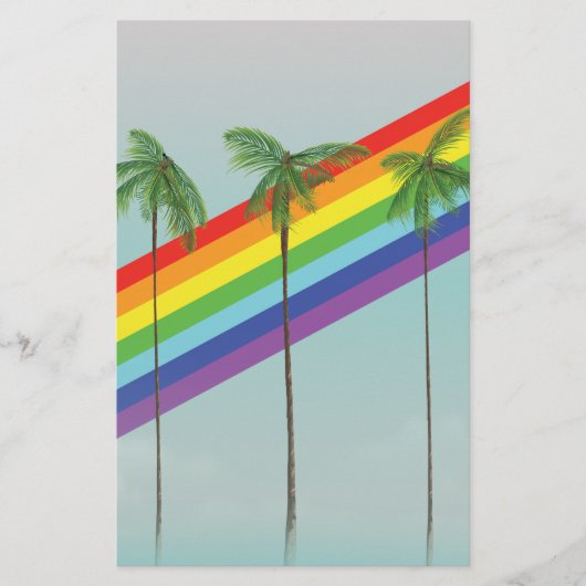 Regenbogen und Palmen Briefpapier (Vorderseite)